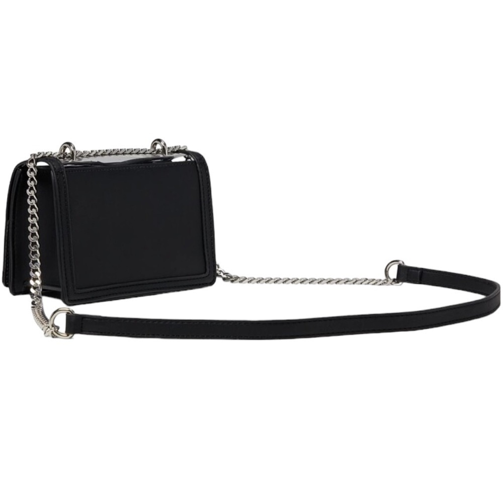 BETSEY JOHNSON Stadium bag Embellished Bow Black Clear Silver bling Like new - Picture 10 of 15